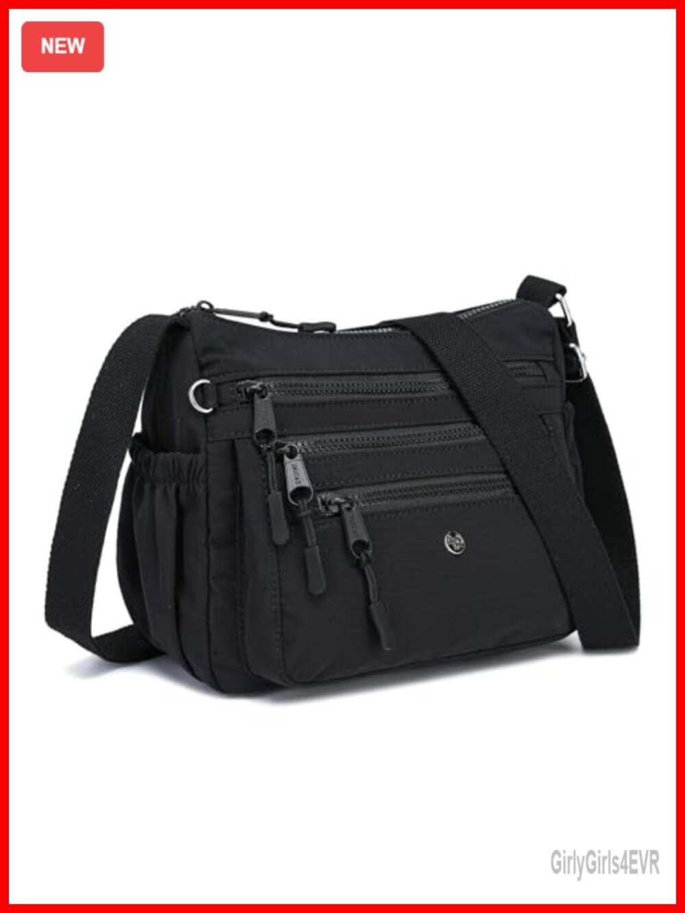 Multi Pocket Nylon Crossbody Bag Lightweight Travel Purse